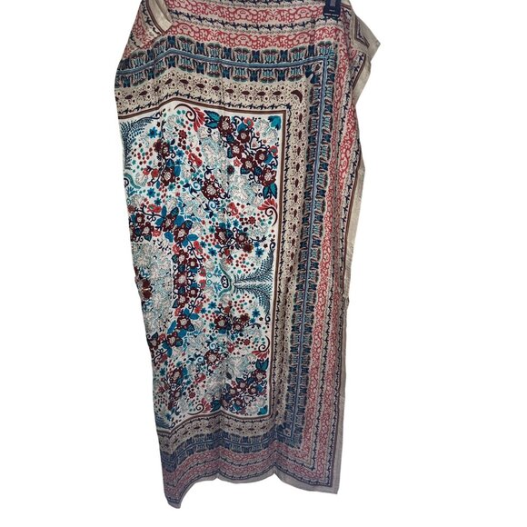 Lucky Brand Floral Paisley Square Scarf 100% Silk 44"x44" Multicolor Boho Style - Picture 3 of 10